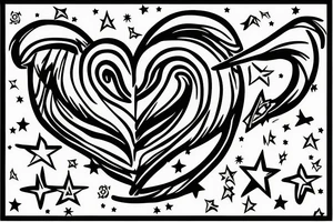 Piece symbol. Angel baby boy. His name is Fiete. Infinity symbol. Stars tattoo idea