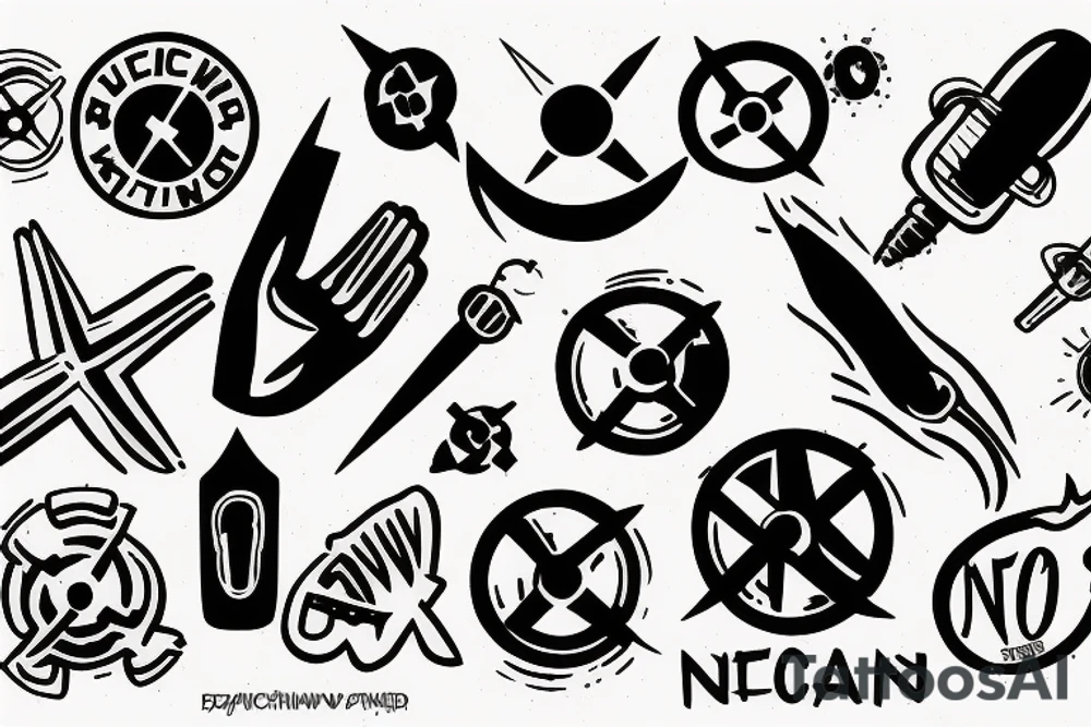 The typical piece sign from nuclear dissarmment movement tattoo idea