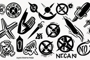 The typical piece sign from nuclear dissarmment movement tattoo idea