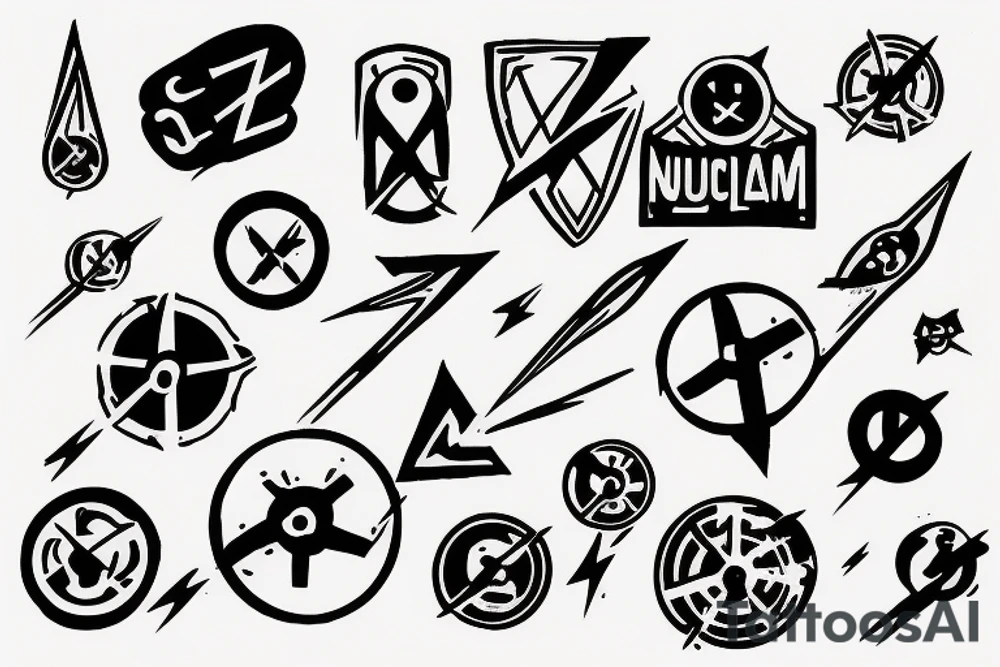 The typical piece sign from nuclear dissarmment movement tattoo idea