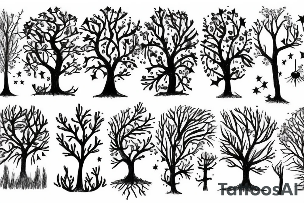 A tree and stars tattoo idea