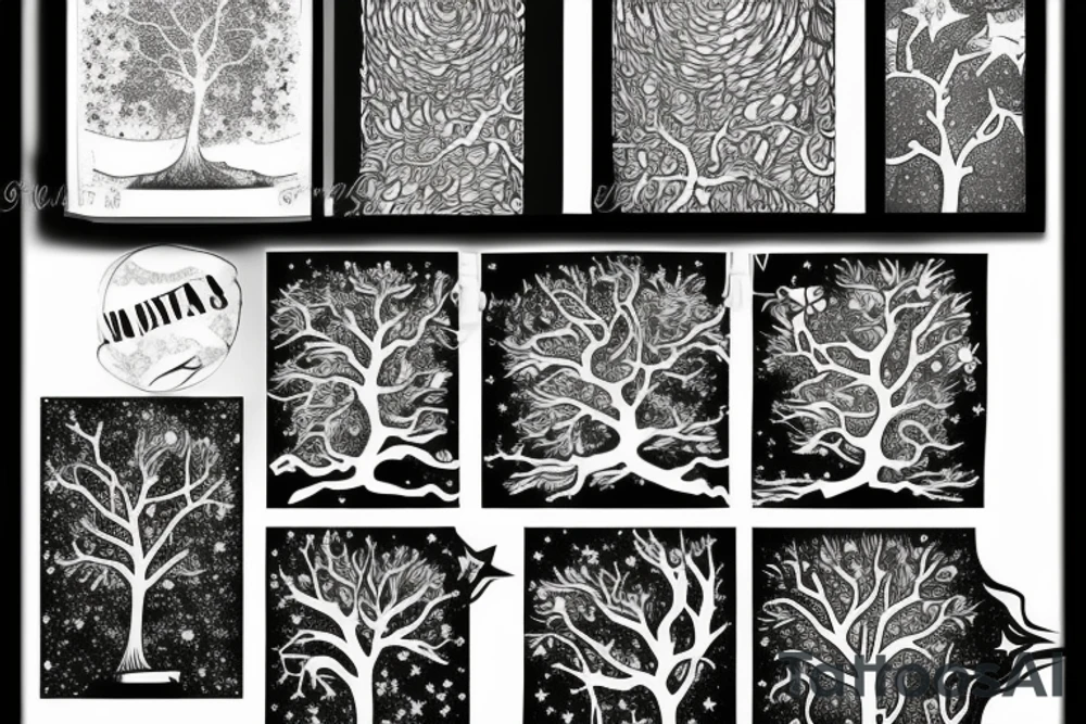 A tree and stars tattoo idea