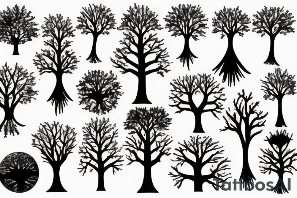 A tree and stars tattoo idea