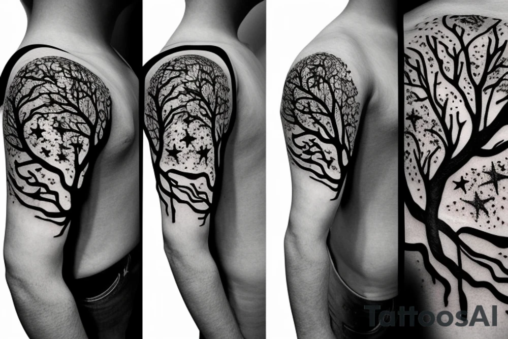 A tree and stars tattoo idea