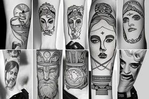 timeless Greeks with imaginary decors tattoo idea