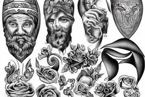 Greek with imaginary decors tattoo idea
