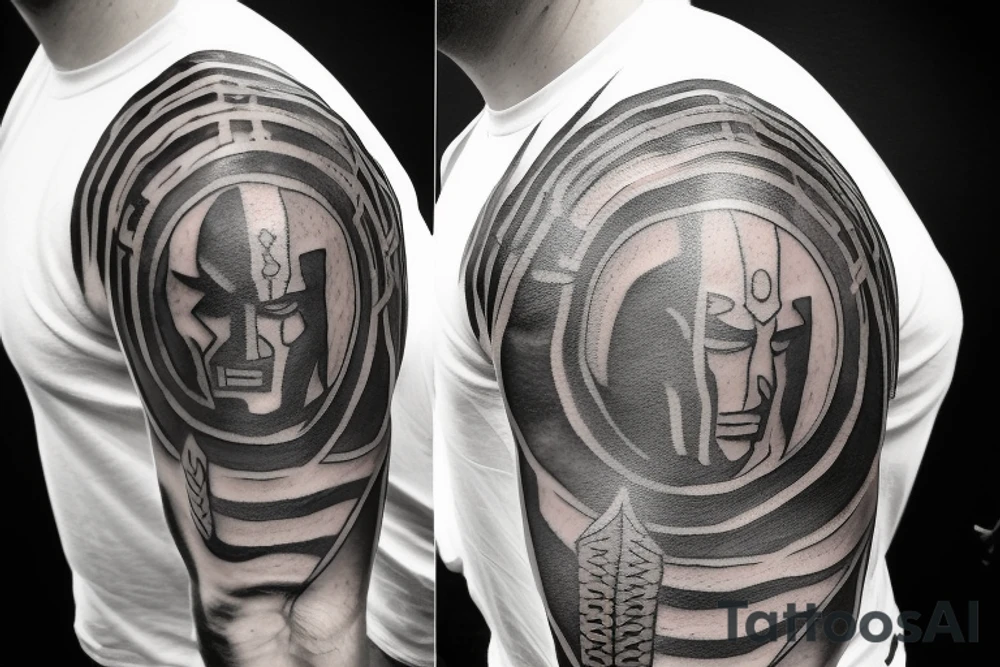 a spartan returning from combat tattoo idea