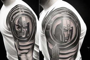 a spartan returning from combat tattoo idea