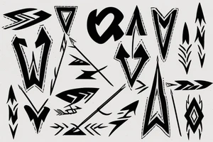 Want a 3 by 7 arrow with the word Carder above it tattoo idea
