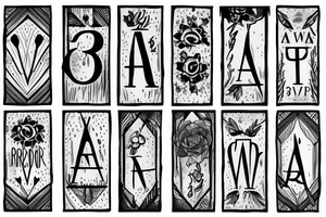 Want a 3 by 7 arrow with the word Carder above it tattoo idea