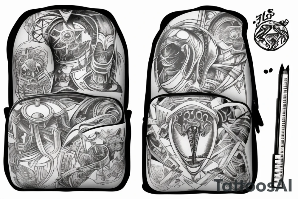 school backpack tattoo idea