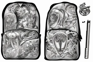 school backpack tattoo idea