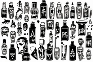 black magic bottle tattoo idea