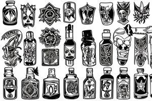black magic bottle tattoo idea