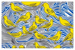 yellow bird flying over water tattoo idea