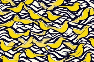 yellow bird flying over water tattoo idea