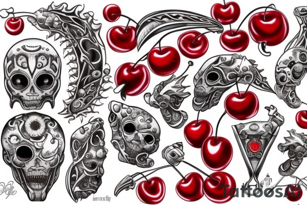 traditional cherry tattoo idea