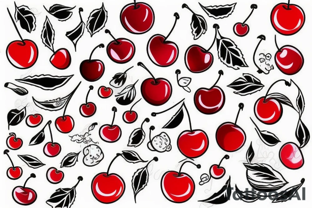 traditional cherry tattoo idea