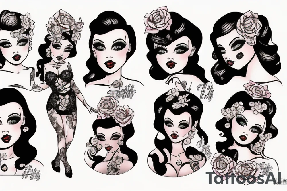 pinup doll tattoo idea