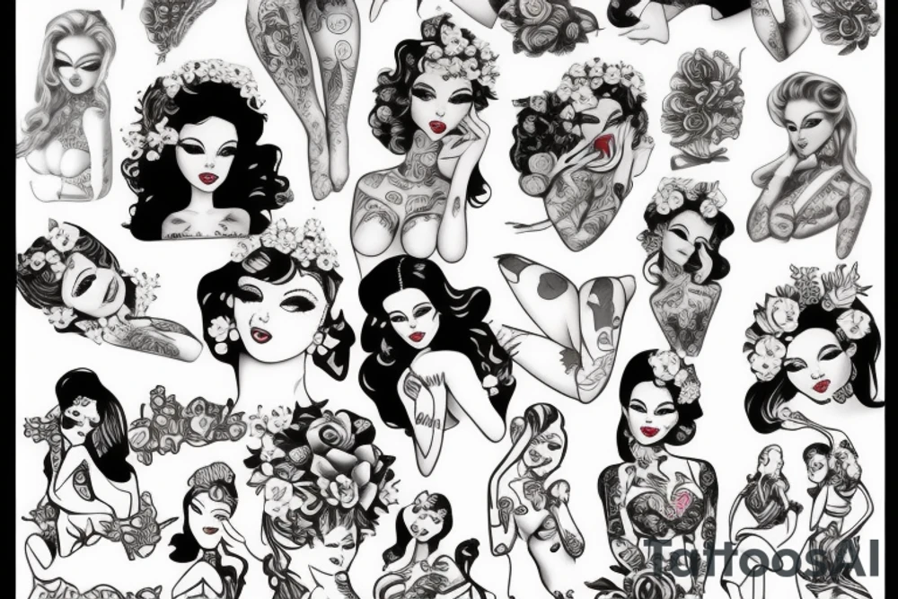 pinup doll tattoo idea