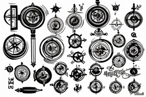 Broken compass coming together tattoo idea