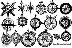 Broken compass coming together tattoo idea