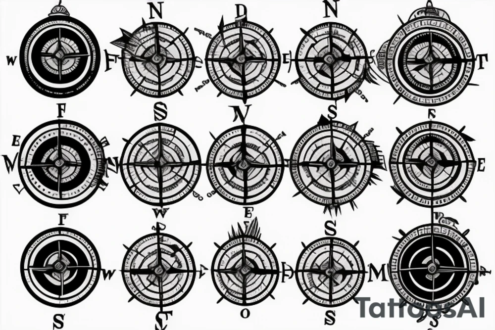 Broken compass tattoo idea