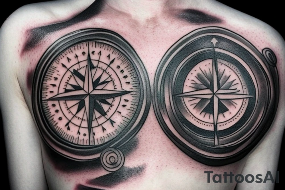 Broken compass tattoo idea
