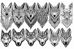 Compass, mountains, wolf tattoo idea