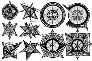 Shattered compass tattoo idea