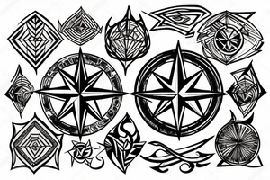 Shattered compass tattoo idea