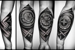 Shattered compass tattoo idea