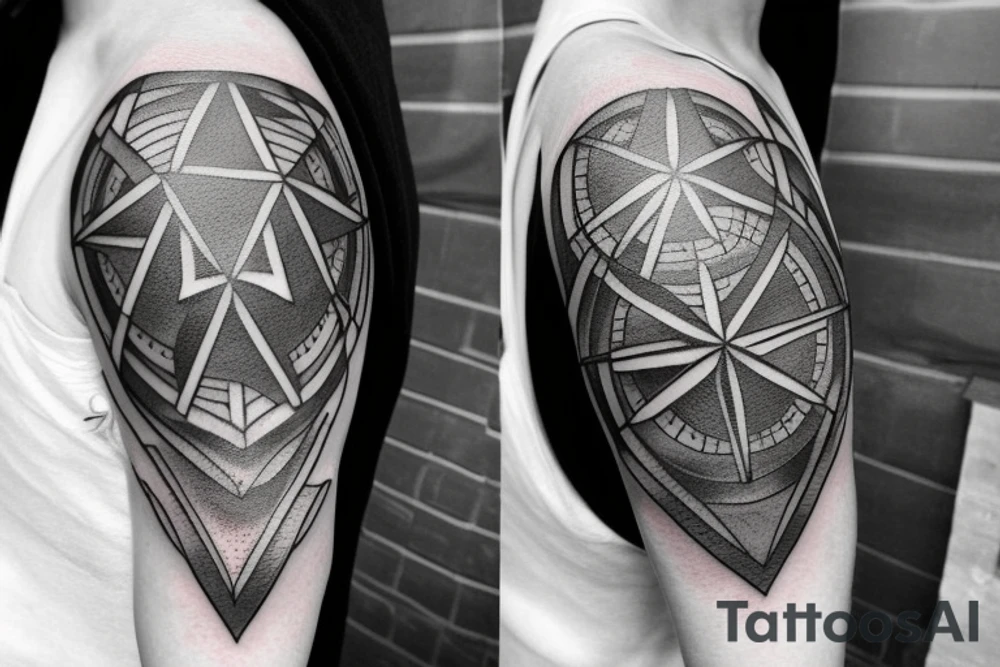 Shattered compass tattoo idea