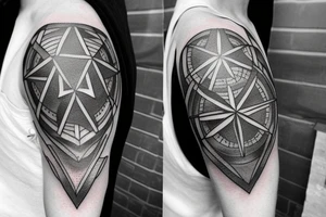 Shattered compass tattoo idea