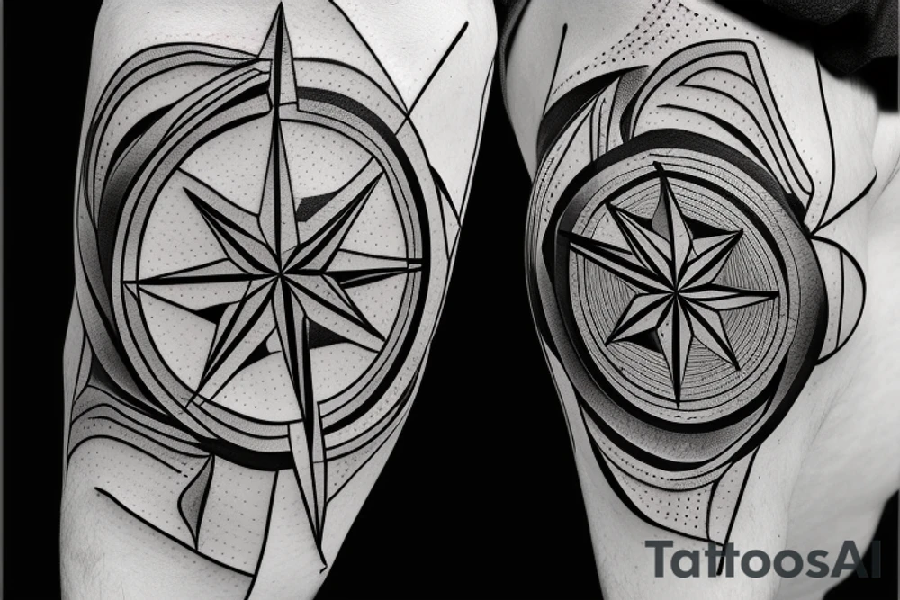 Shattered compass tattoo idea