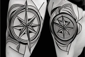 Shattered compass tattoo idea