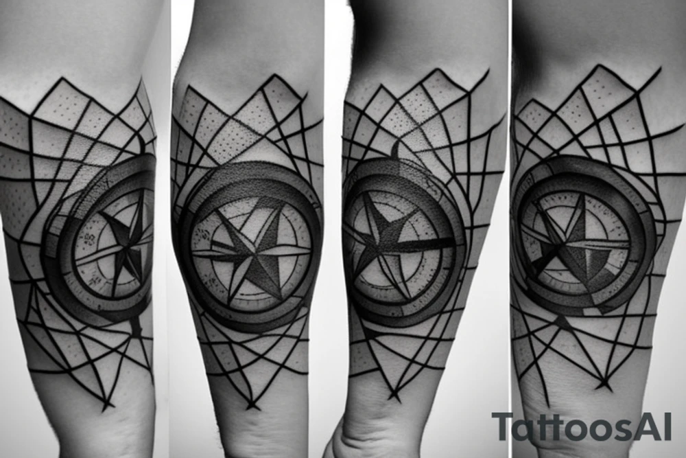 Shattered compass tattoo idea