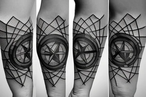 Shattered compass tattoo idea