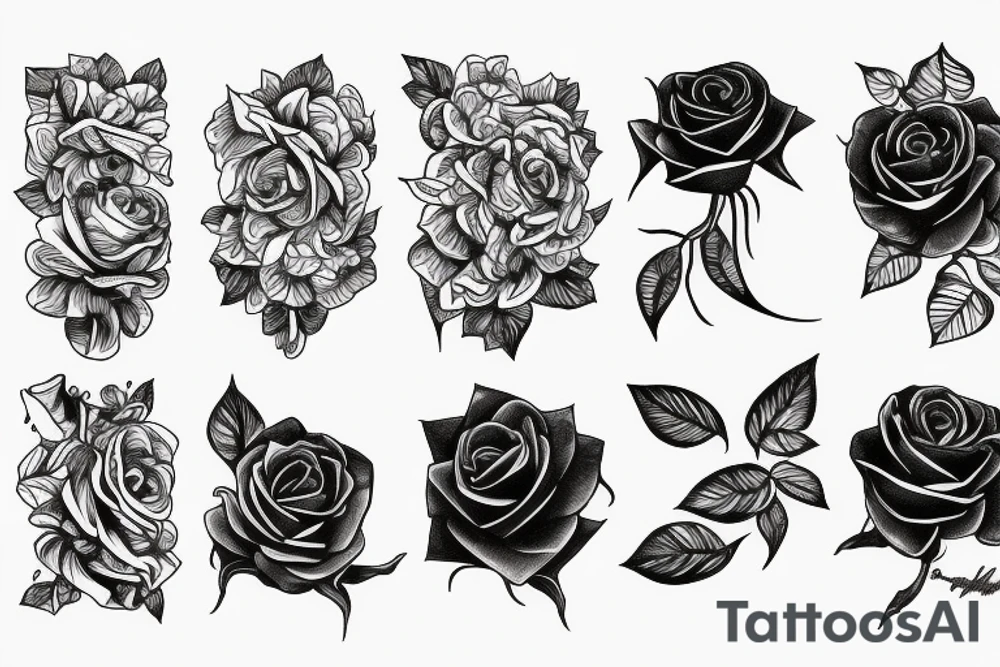 Rose with webs tattoo idea