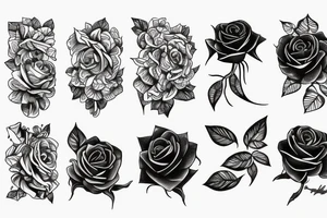 Rose with webs tattoo idea