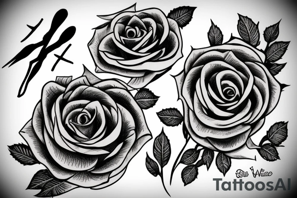 Spider rose tattoo idea