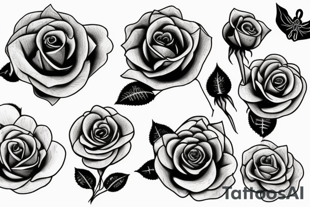 Spider rose tattoo idea