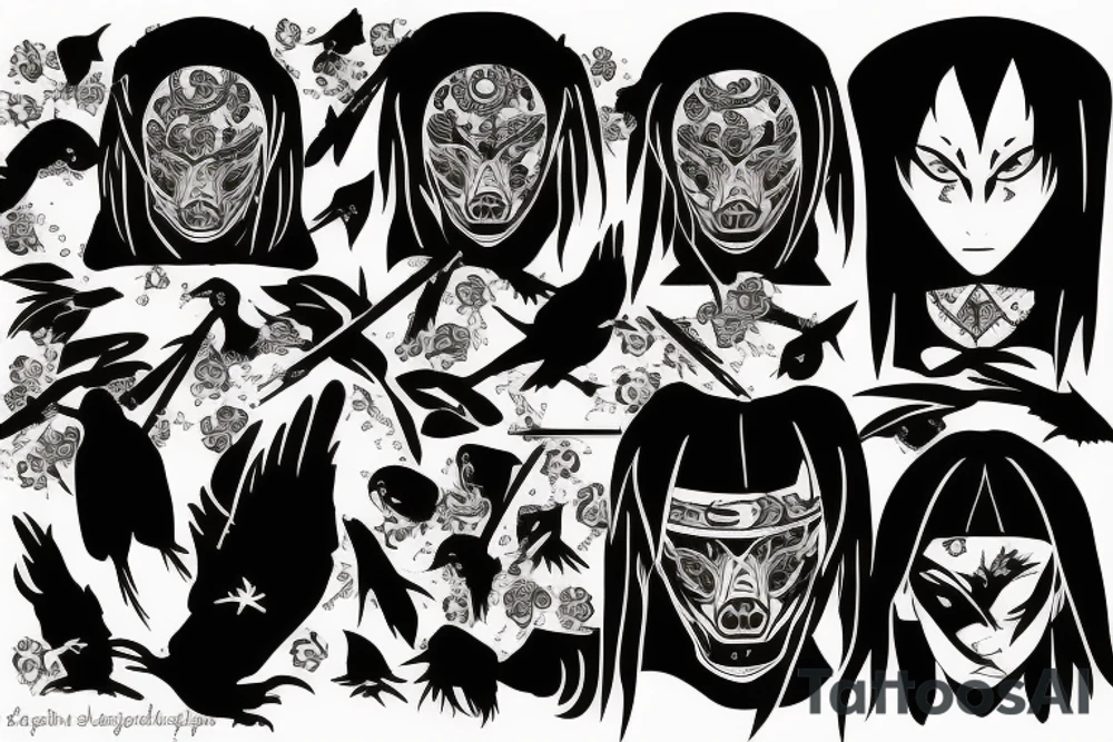 Itachi and crow tattoo idea