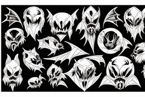 Undead bat tattoo idea