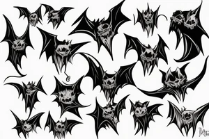 Undead bat tattoo idea