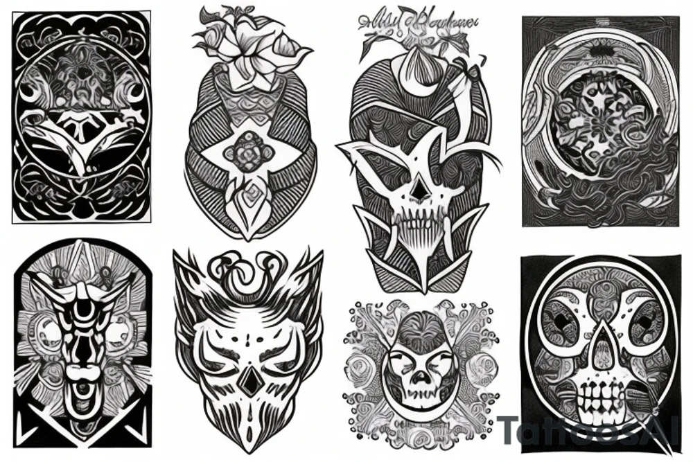 Traditional flash sheet tattoo idea