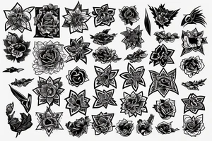 Traditional flash sheet tattoo idea