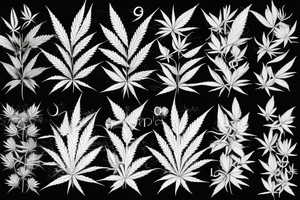 Cannabis leaf immersed in Smokey background tattoo idea