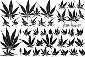 Cannabis leaf immersed in Smokey background tattoo idea