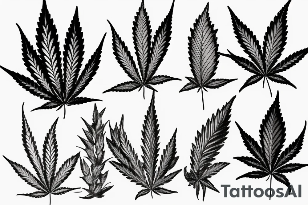 Cannabis leaf tattoo idea